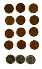12 Copper & Zinc Wheat Pennies~~Variety of Dates