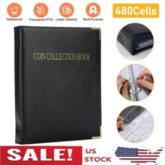 480 Pockets Coin Collection Book Holder Display Storage Case Album for Collector