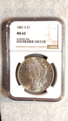1881 S Morgan Dollar NGC MS62 UNCIRCULATED BETTER DATE SILVER $1 Coin BUY IT NOW