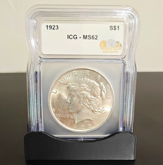 1923 Peace Silver Dollar 90% Silver ICG MS62