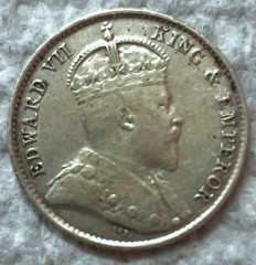 1904 HONG KONG – 5 CENTS – KING EDWARD VII – SILVER – HIGH GRADE – KM# 12