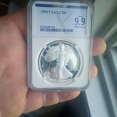1993-P American Silver Eagle $1 Proof 9.9 NGCX – Item #70 Almost Perfect !