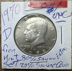 1970-D Kennedy Half Dollar 40% Silver UNC BU Key Date Mint Set Coin (1 coin)