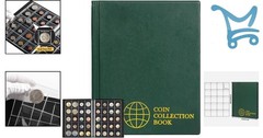 Coin Album Artificial Leather 200 Pockets Storage Holder for Coins Collectors