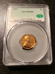1957 CAC PR64RD 1CENT