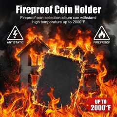 Coin Collection Book Album Holder for Collectors, 400 Pockets Fireproof Coin …