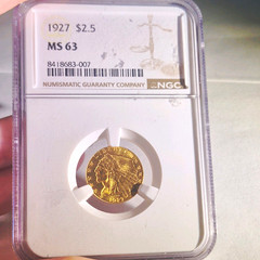 1927 $2.50 Indian Head Quarter Eagle Gold NGC MS63 Cert 8418683-007