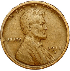 🔥 1918 S Lincoln Wheat Cent Fine – Very Fine (F-VF) Condition Copper Penny 1c