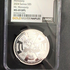 2024 Samoa S$5 Monopoly Mr. Monopoly NGC MS69 DPL 0.999 Silver Coin