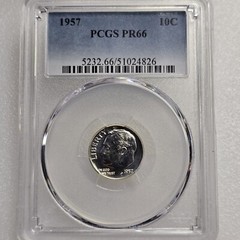 1957 Roosevelt Dime 10C PCGS PR66 Lot 2328