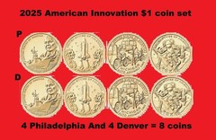 2025 American Innovation Dollar Coin P & D Set – Uncirculated 8 Coins