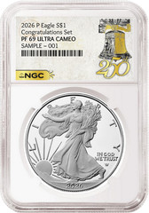 2026 P Congratulations Set Proof Silver Eagle NGC PF 69, Bell Presale