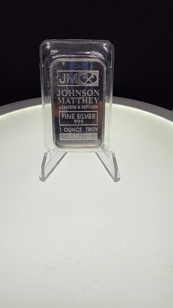 (1)-Ounce Silver Bar Johnson Matthey #’s Will Vary-In Capsule-Stock Photo