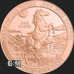 2026 – Chinese Lunar Year Of The HORSE 1 oz .999 Fine COPPER Round – PRESALE