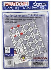 Album Pages For 2×2 Coin Flips Retail Pack 8 Sheets Topload 20 Pockets Whitman