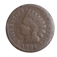 1885 FULL DATE Indian Head Cent Penny KEY DATE AVERAGE CIRCULATED