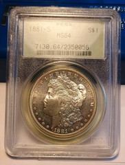 1881 S Morgan Silver Dollar PCGS MS64 OGH