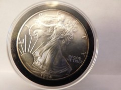 1994 Uncirculated American Silver Eagle- With Light Edge Toning-Encapsulated-