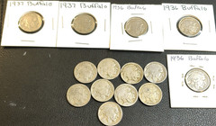 Buffalo Nickel Lot Mixed Dates No Mint Marks Circulated Vintage U.S. Coins