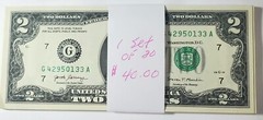 1 Lot of (20) $2 Bills Uncirculated Consecutive Serial# REAL CASH! 2017 Series**