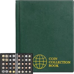 Coin Album Artificial Leather 200 Pockets Storage Holder for Coins Collectors
