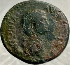 Antonia Minor Augusta 37-43AD Dupondius Claudius Standing Mark Antonys Daughter