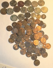 90 Coin lot us-Damaged, Off Center, Error Coins, Etc. Misc. Dates