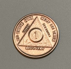 30 Days AA Bronze Medallion Sobriety Coin Recovery Alcoholics Anonymous-1 Month