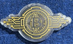 BITCOIN 5oz AVDP Solid .999 Fine Copper Round Winged Circuitboard Token Coin