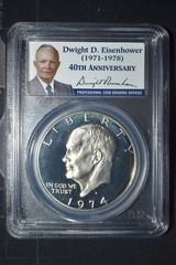 1974 S $1 PCGS PR70 DCAM PROOF SILVER IKE | 40th Anniversary | 1 of 392 in PCGS