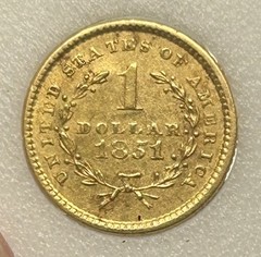 1851 $1 Liberty Head Gold