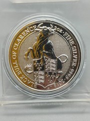 2018 Black Bull of Clarence 2 oz 9999 Fine Silver Queen’s Beasts