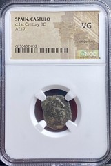 125BC-101BC NGC Oretani People Ancient Celtic Iberian Coin Rare Bull Castulo