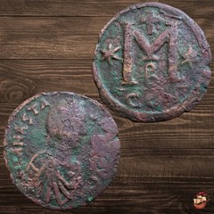 HUGE 34mm Anastasius Follis – Constantinople (Sear 19) #t153