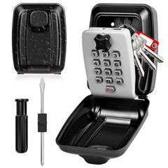 Key Lock Box for Outside Wall Mount 12-Digit Mounted-Grey