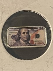 ⭐️1 Gram .999 Pure Silver bar colorized 100 dollar bill.
