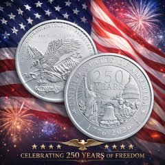 1 oz Silver USA 250th Anniversary Silver Round .999 Bullion – Golden State Mint