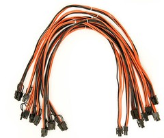 8 pack 6 pin PCI to 6+2 pin male to male PCI cable 24 inch length 16 AWG UL 1007