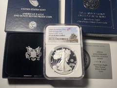 2025 W Silver Eagle Army 250th anniversary privy NGC PF69 with COA and OGP !%
