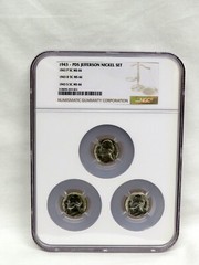 1943 P D S Jefferson Nickel NGC MS 66 3 Coin Set 34597-11