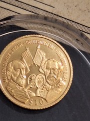 LIBERIA 2000 GETTYSBURG 10$ 14 KARAT .5 GRAMS= 1/2 G .585 GOLD AMERICAN Mint COA