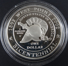 2002-W West Point Proof Silver Dollar US Mint Commemorative $1 Capsule