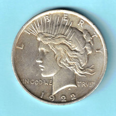 1922 Peace Silver Dollar $1 90% Silver Coin US Mint Philadelphia Circulated