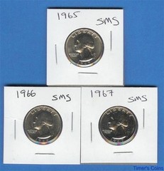 1965 1966 1967 SMS Special Mint Set Quarters Set of 3