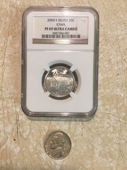 NGC PR69 ULTRA CAMEO 25 CENT IOWA 2004S 1945 5C With STEPS WW2 COIN SILVER LOT