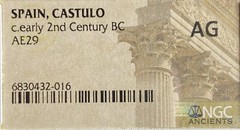 Very Large 200BC-151BC NGC Graded Ancient Celtic Iberian Coin Castulo Rare
