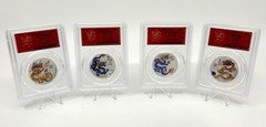 Australia 2024 Year of the Dragon 1/2oz Silver PCGS MS70 Multicolor Set of 4