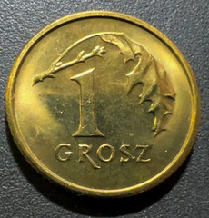 POLaND – Brass Coin 1 Grosz 2002 – Third Polish Republic *UNC