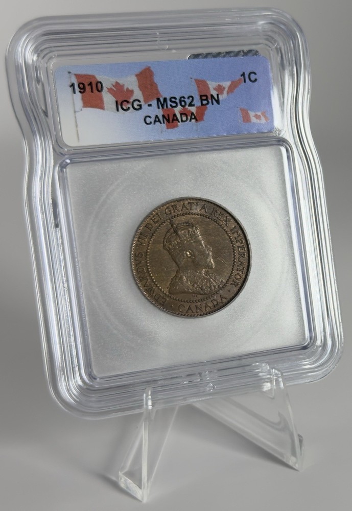 1910 Canada King Edward VII Large Cent ICG MS62 BN 95% Copper Toned