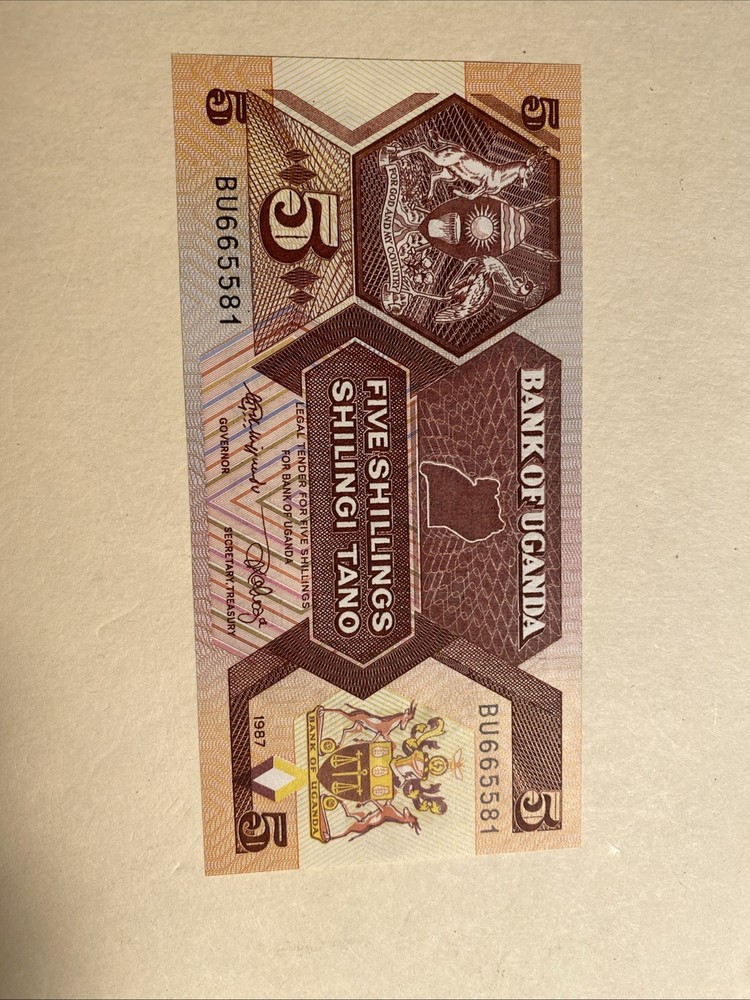 Uganda 1987 5 Shillings Uncirculated Free Shipping